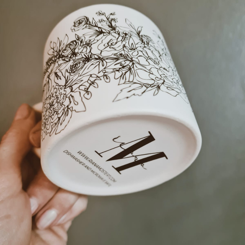 White Floral Mug Set - Set of 2