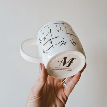 White ceramic Funky Bums Mug
