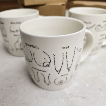 White ceramic Boobie Mug