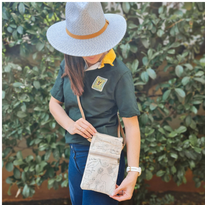 South African Minimalistic Crossbody Canvas Bag with Leather Strap
