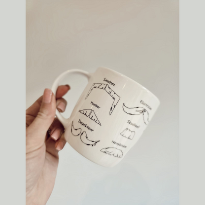 White ceramic Manly Moustache Mug