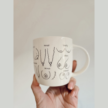 White ceramic Boobie Mug