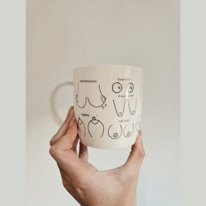 White ceramic Boobie Mug