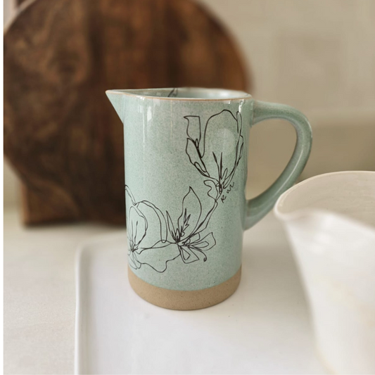 Green Floral Jug
