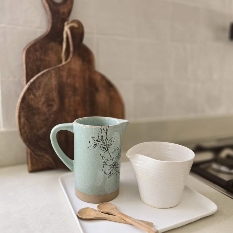 Green Floral Jug