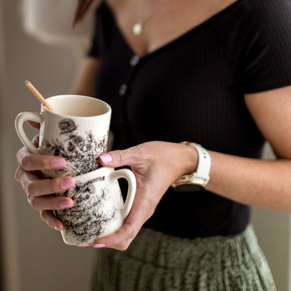 Floral mugs - set of two. LIMITED
